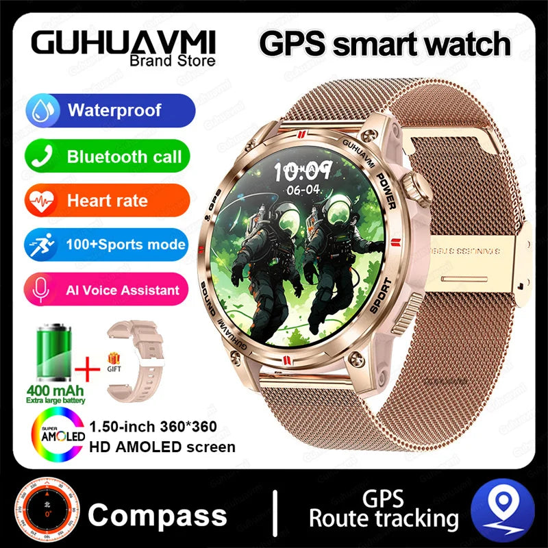 HUAWEI iOS Outdoor GPS Compass Men IP68 Waterproof Swimming Smartwatches AMOLED Screen