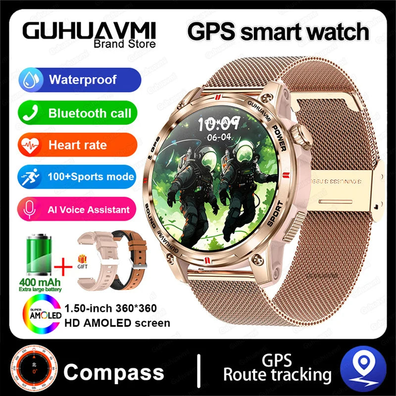 HUAWEI iOS Outdoor GPS Compass Men IP68 Waterproof Swimming Smartwatches AMOLED Screen