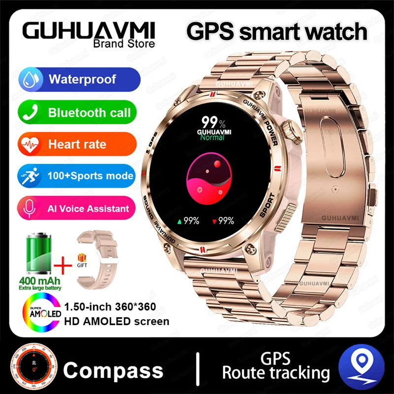 HUAWEI iOS Outdoor GPS Compass Men IP68 Waterproof Swimming Smartwatches AMOLED Screen