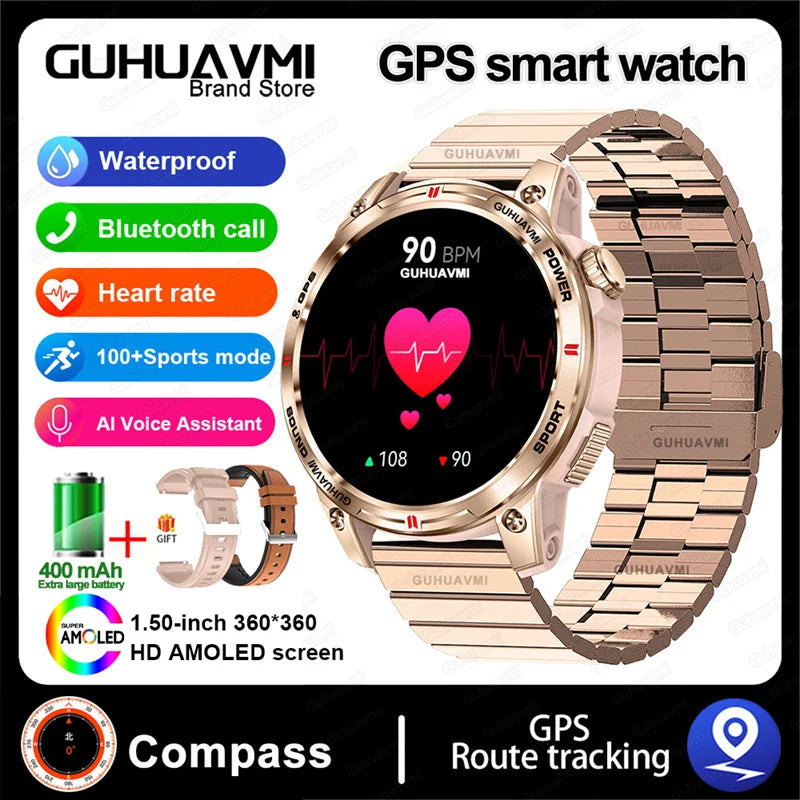 HUAWEI iOS Outdoor GPS Compass Men IP68 Waterproof Swimming Smartwatches AMOLED Screen