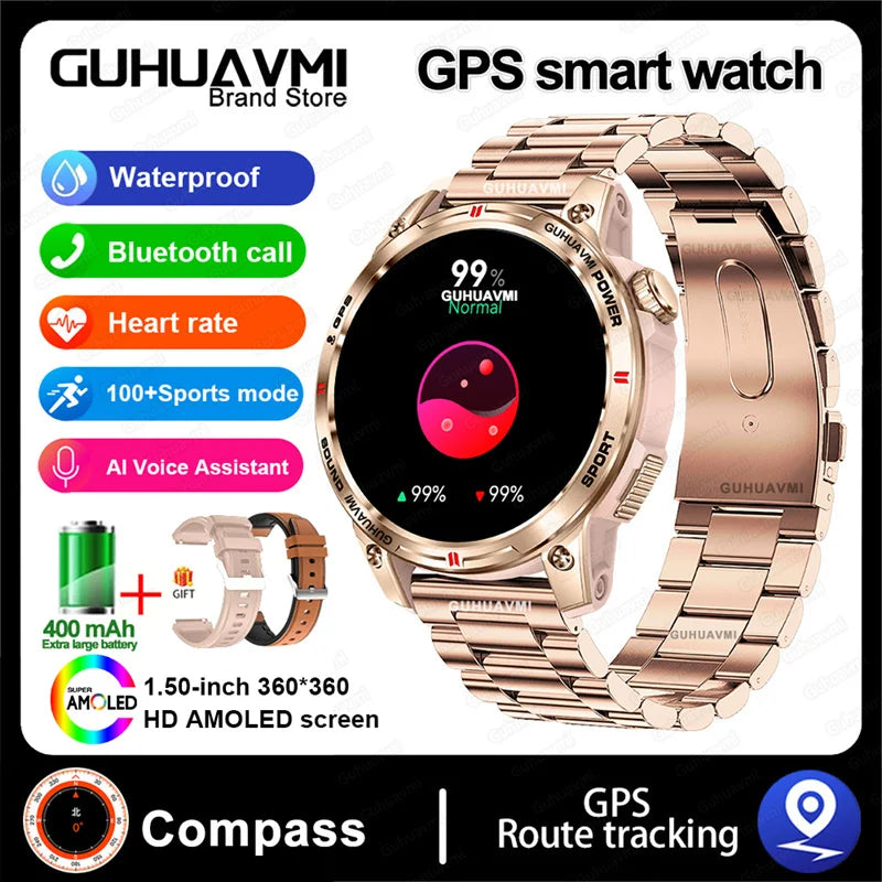 HUAWEI iOS Outdoor GPS Compass Men IP68 Waterproof Swimming Smartwatches AMOLED Screen