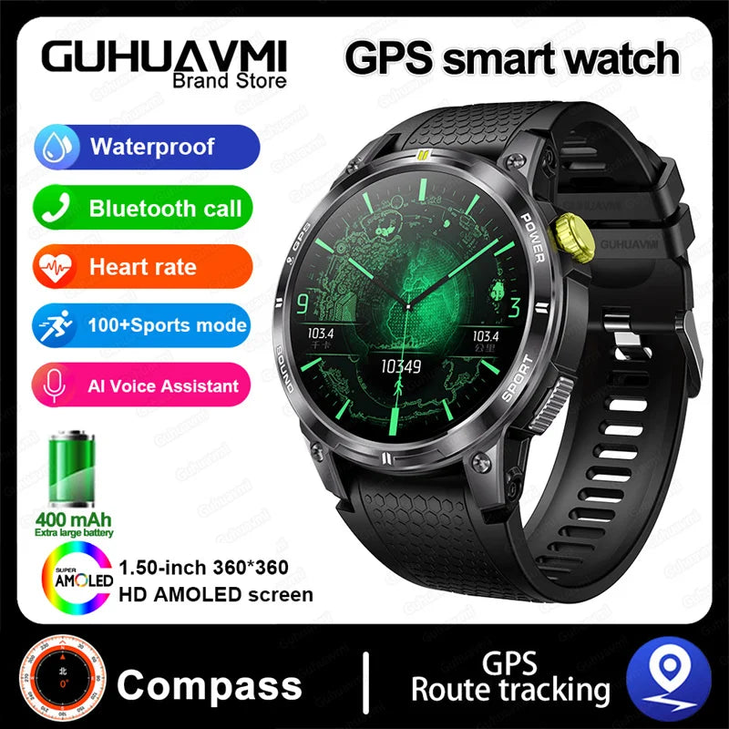 HUAWEI iOS Outdoor GPS Compass Men IP68 Waterproof Swimming Smartwatches AMOLED Screen