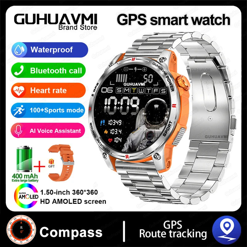 HUAWEI iOS Outdoor GPS Compass Men IP68 Waterproof Swimming Smartwatches AMOLED Screen