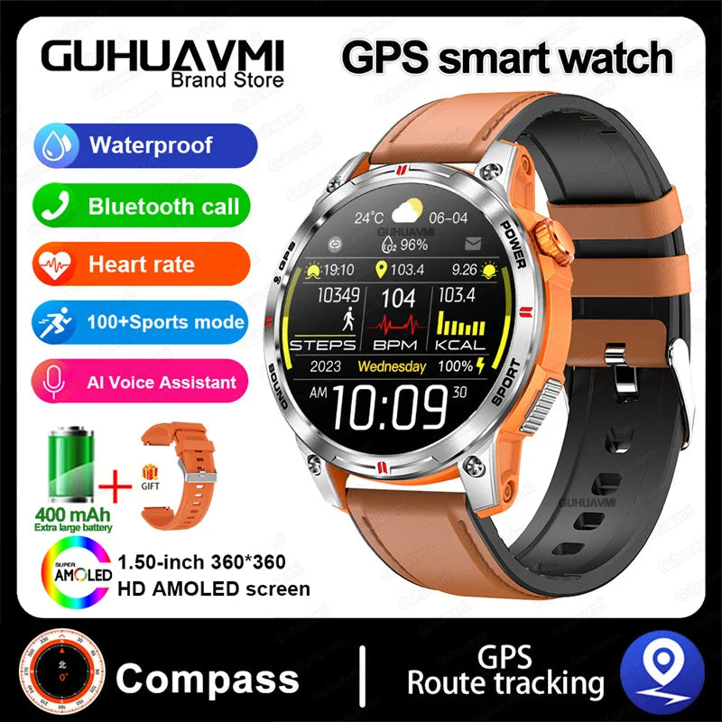 HUAWEI iOS Outdoor GPS Compass Men IP68 Waterproof Swimming Smartwatches AMOLED Screen