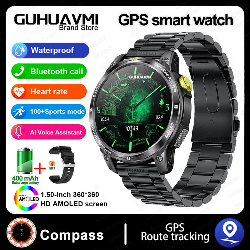 HUAWEI iOS Outdoor GPS Compass Men IP68 Waterproof Swimming Smartwatches AMOLED Screen