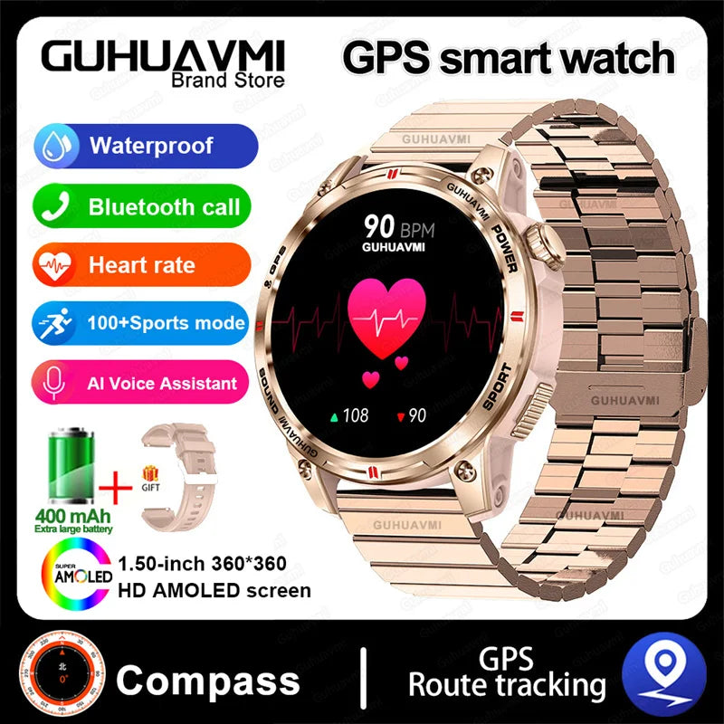 HUAWEI iOS Outdoor GPS Compass Men IP68 Waterproof Swimming Smartwatches AMOLED Screen