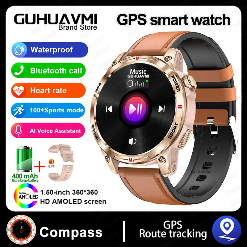 HUAWEI iOS Outdoor GPS Compass Men IP68 Waterproof Swimming Smartwatches AMOLED Screen