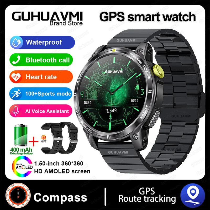 HUAWEI iOS Outdoor GPS Compass Men IP68 Waterproof Swimming Smartwatches AMOLED Screen