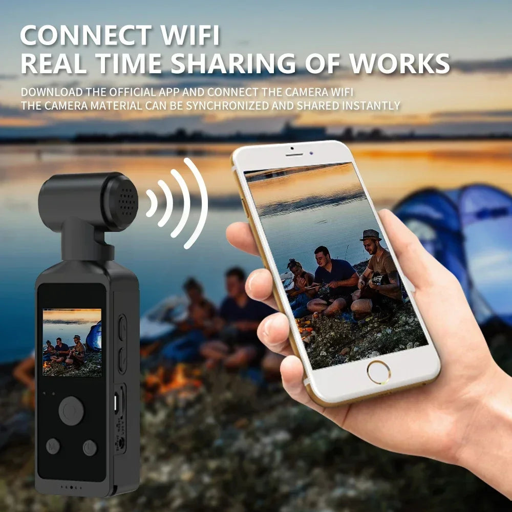 Action Camera 270° Rotatable Vlog Wifi Mini Sports Cam Waterproof