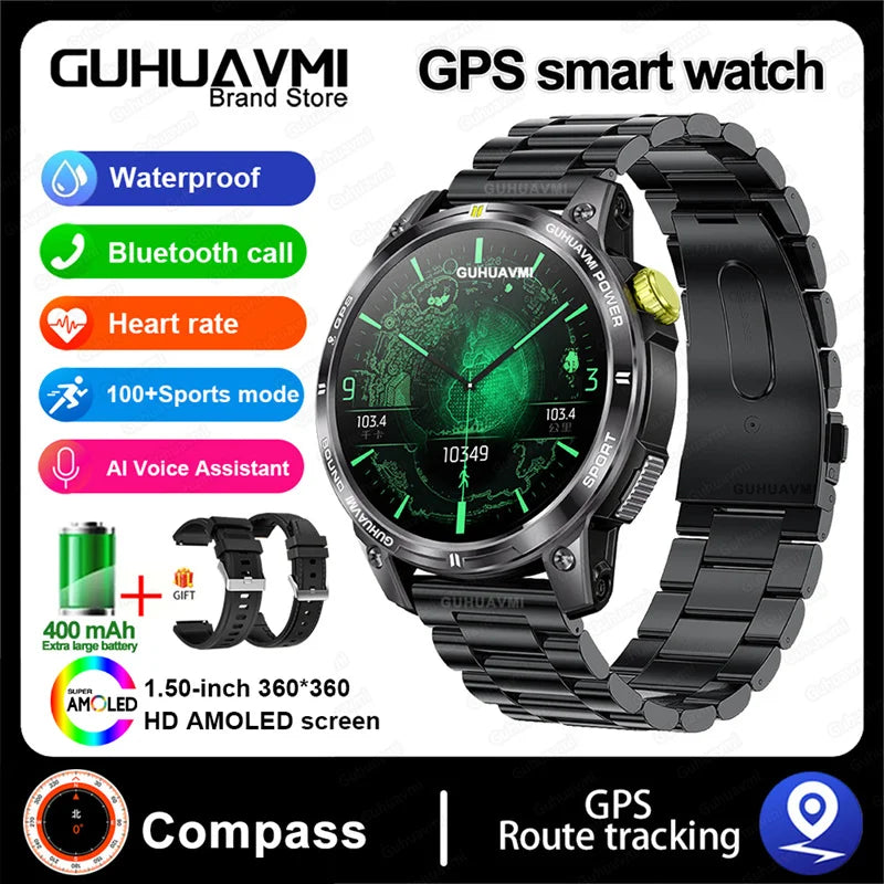 HUAWEI iOS Outdoor GPS Compass Men IP68 Waterproof Swimming Smartwatches AMOLED Screen