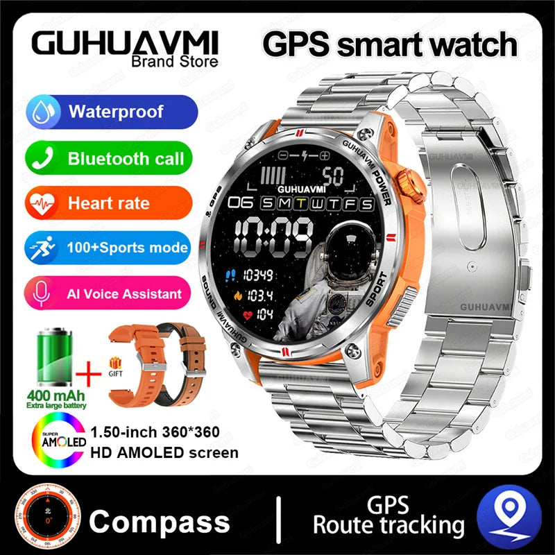 HUAWEI iOS Outdoor GPS Compass Men IP68 Waterproof Swimming Smartwatches AMOLED Screen